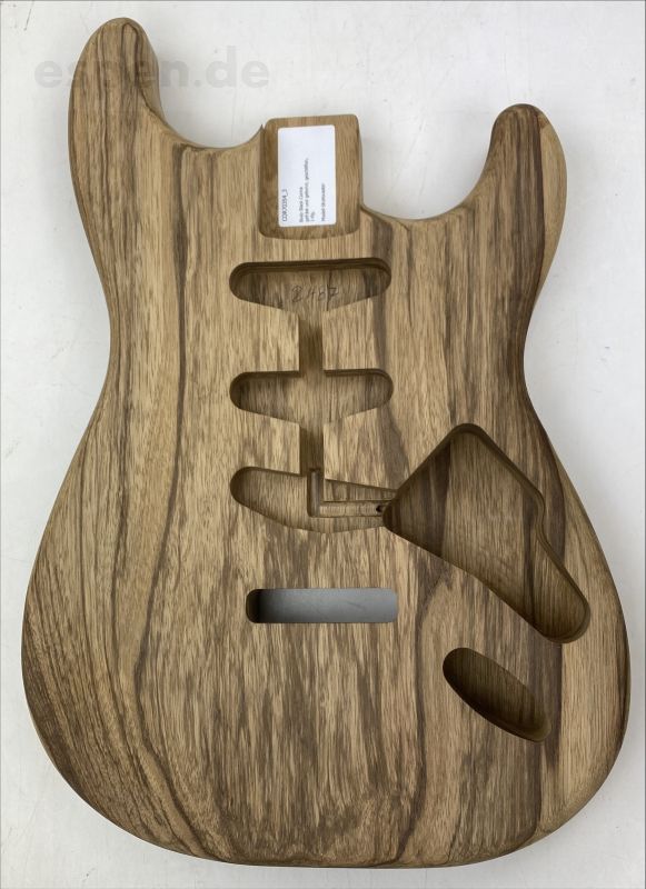 Body Black Korina Prime Strat 1-pc - shaped & sanded